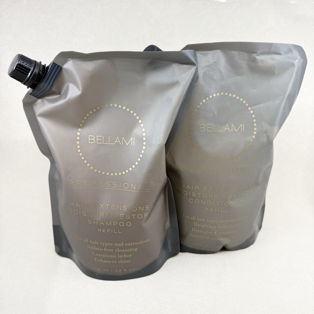 Bellami Professional Hair Extensions Shampoo And Conditioner Refill Duo 33oz NEW